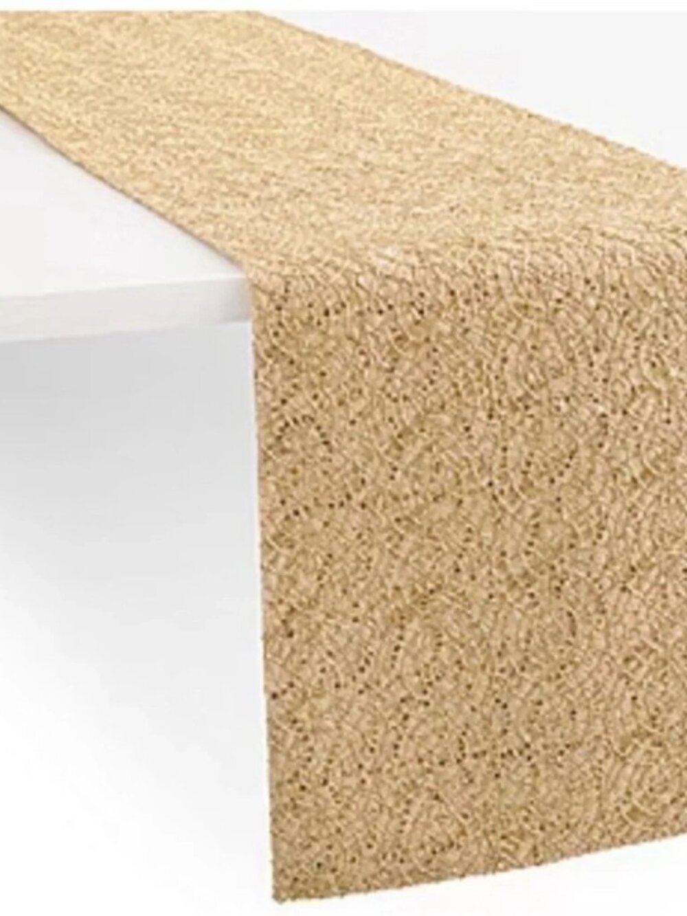 Homewear Angelo Gold Winter Sequin Table Runner, NWT